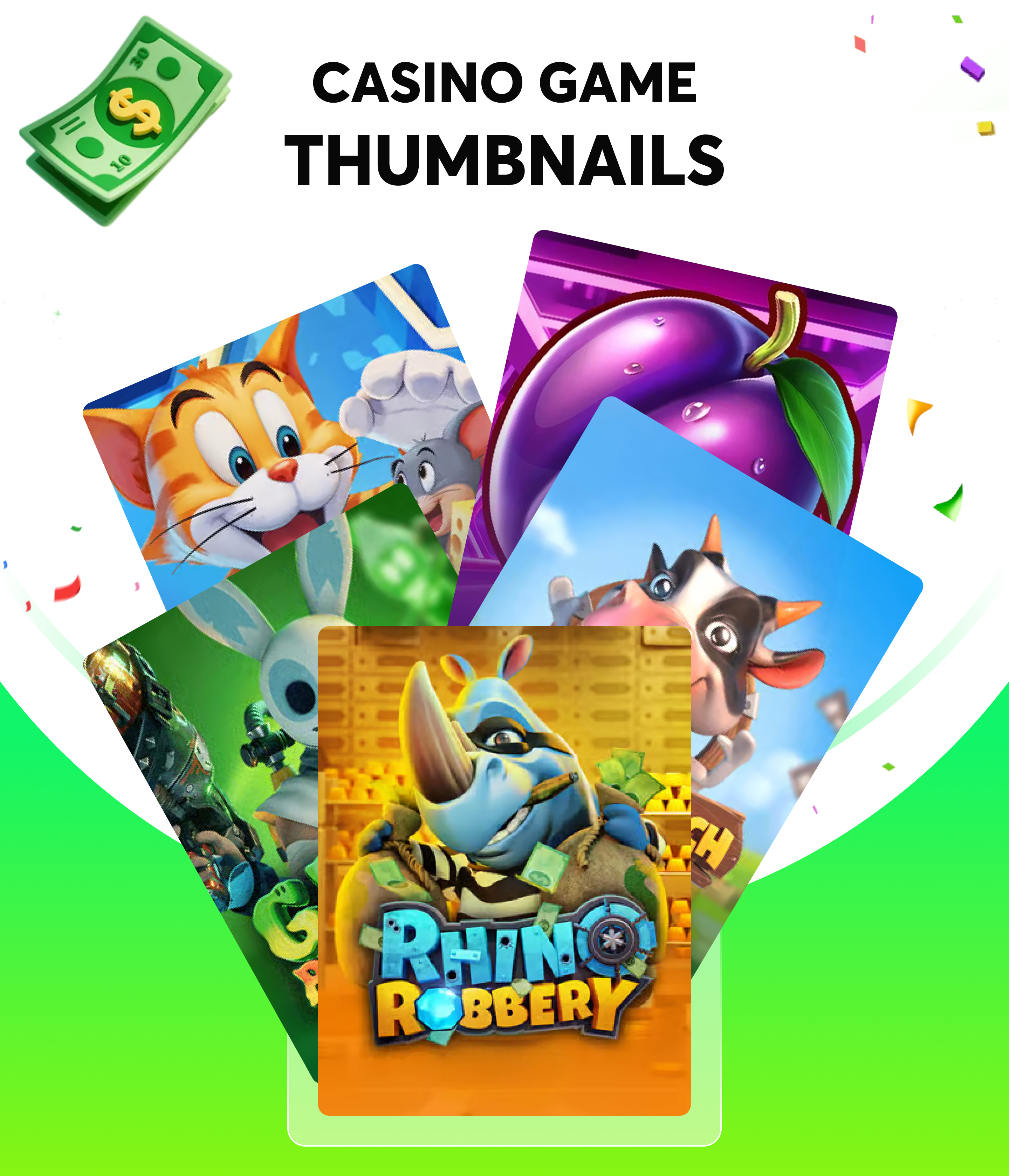 Casino Games — Thumbnail Design casino casino game casino ui creative design game art game design game interface game thumbnail game ui gaming igaming mobile game online casino slot game thumbnail design ui design visual design web design