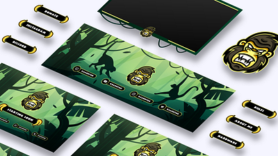 Ragontor Twitch overlay art background brand branding design green illustration jungle logo minimal overlay simple ui vector