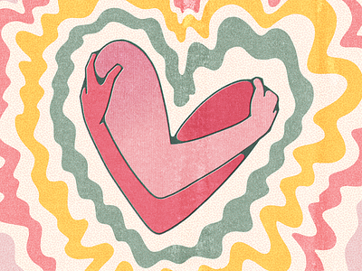 Embrace Equity art digital art embrace equity equity fresco green heart illustrate illustration print printing printmaking red riso risograph risography women womens month