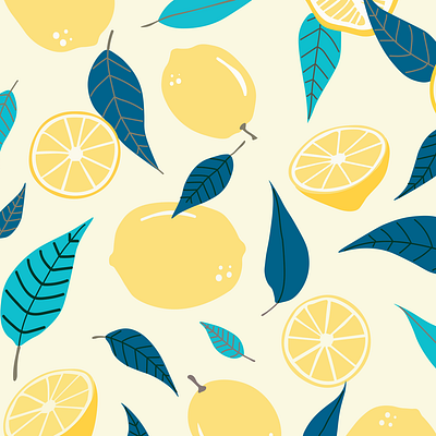 Lemon pattern wallpaper design illustration vector