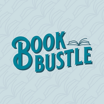 Book Bustle Logo blue book branding bustle design logo teal