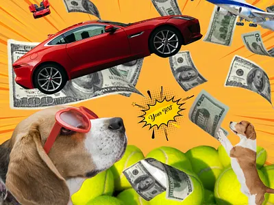 poster design ball banner design dog graphic design illustration label leaflet minimalist logo money poster product design