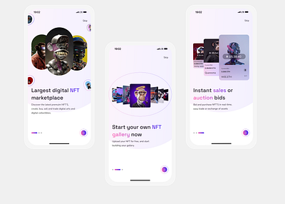 NFT Wallet Onboarding Screen blockchain design nft ui web3