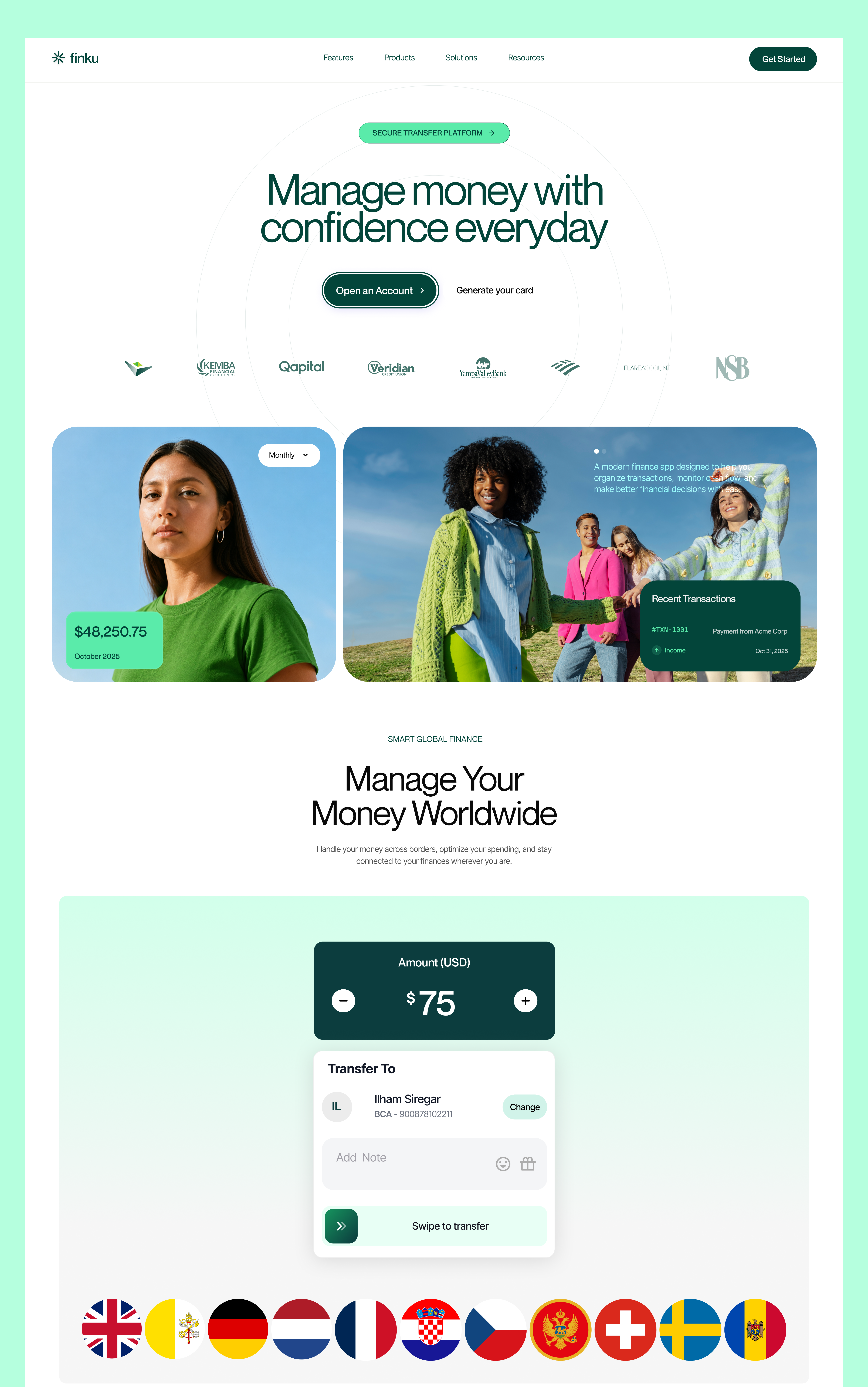 Finku — Modern Digital Finance Platform 3d animation app design branding design figma framer graphic design illustration landing page logo mobile app motion graphics saas ui uiux ux web design webflow website