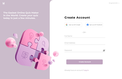 Sign Up Page UI Design branding desktop design login page sign up page ui visual design