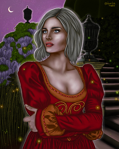 A girl before a date artwork digitalart fantasy illustration romantic