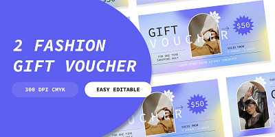 2 Fashion Gift Vouchers branding design fashion figma gift graphic design photoshop psd vouchers