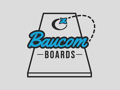 Baucom Boards Logo black blue board branding corn hole design gray logo