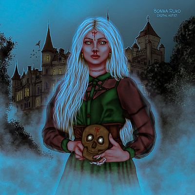 A dead necromancer artwork digitalart fantasy gothic illustration