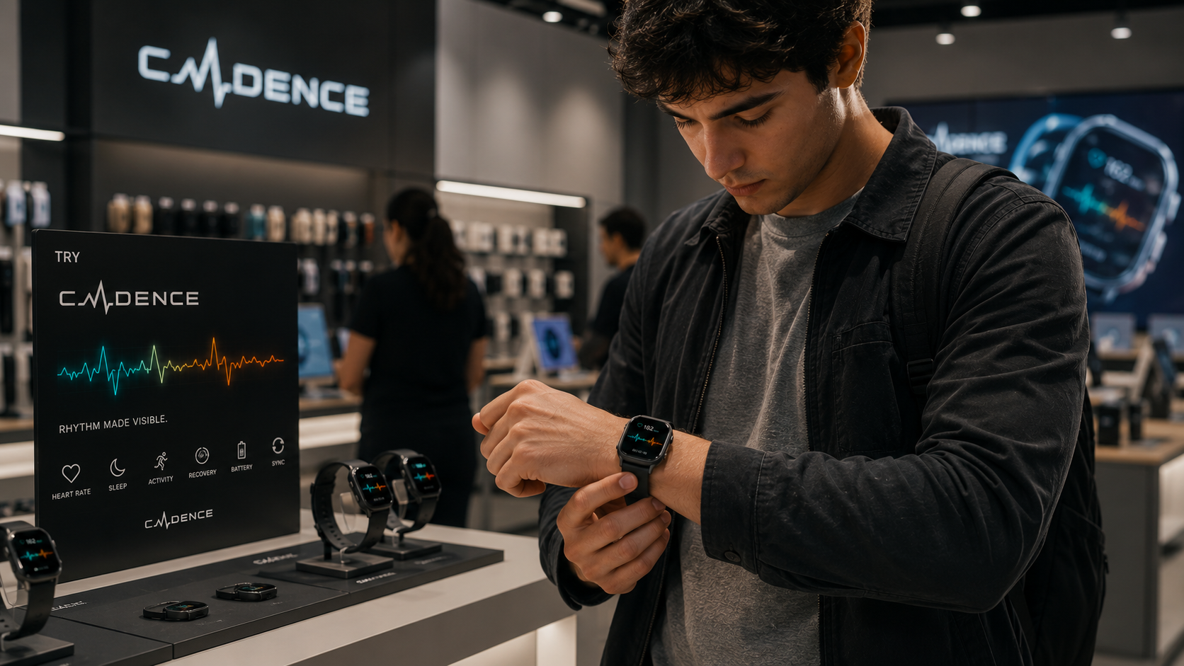 CADENCE — Smart Fitness Wearable Brand Direction 3d animation brand branding creative creative director design fitness graphic design illustration logo motion graphics ui vector watch