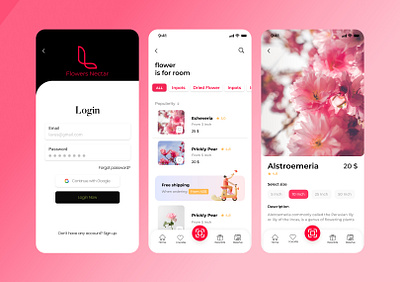 Flower Store App - UX UI Designing - Mobile App design figma flower mobile app store ui user experience user interface ux ui design