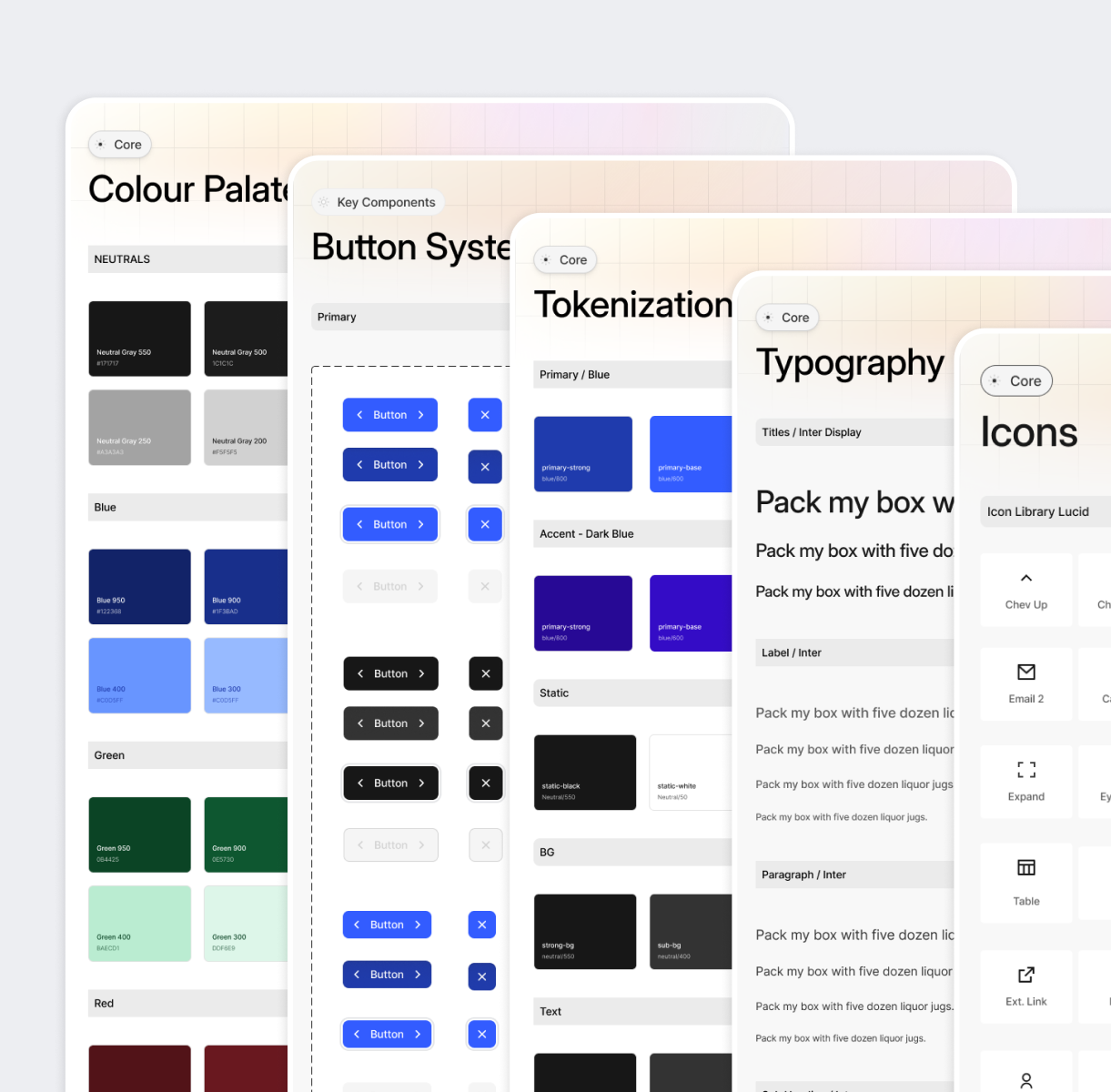 Design System Documentation button styles colour palates design system documentation iconography icons mobile app task system tokenization tokens typography web app web system
