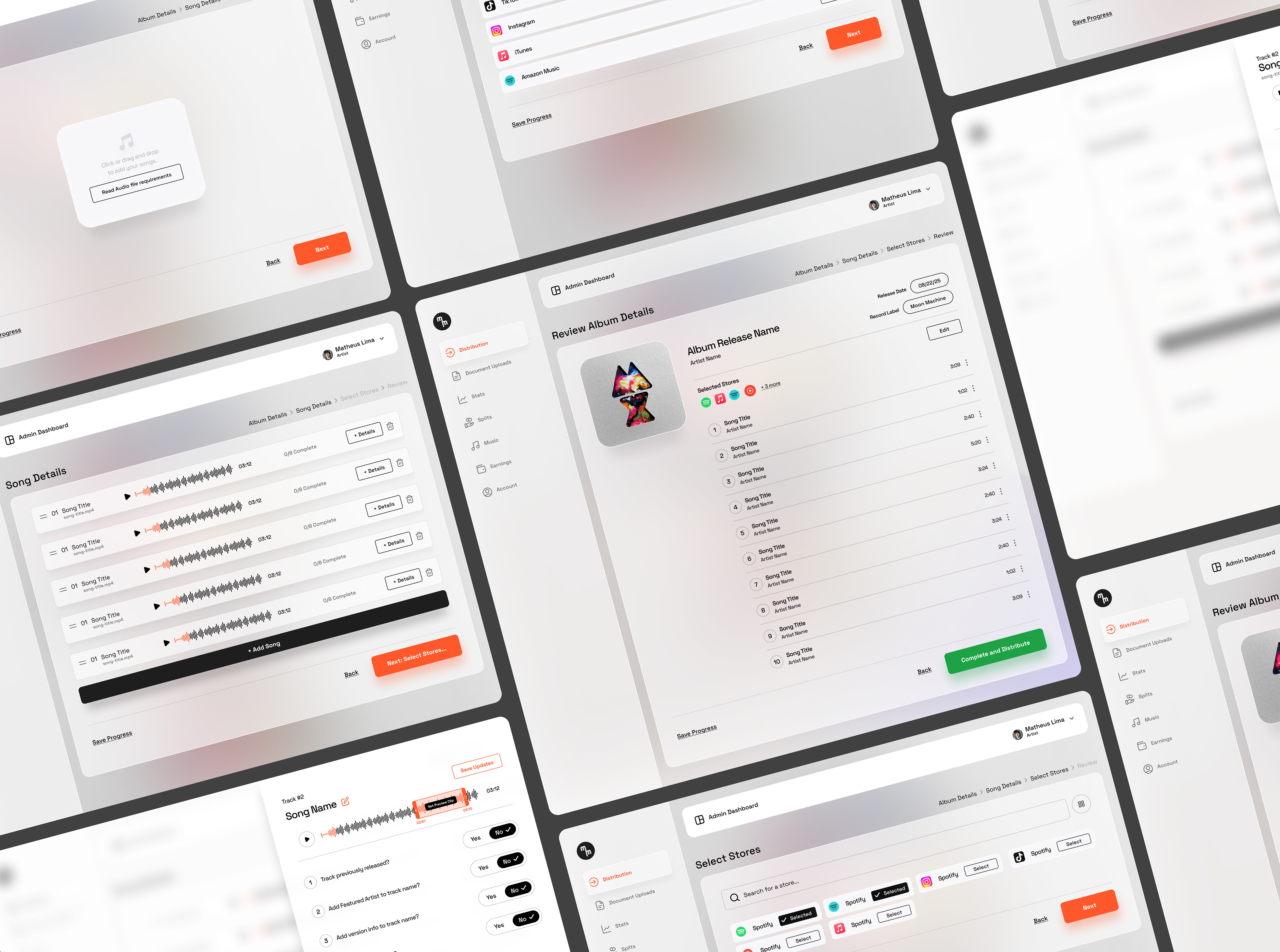 Music Distribution Application app branding dashboard design graphic design logo music ui ux