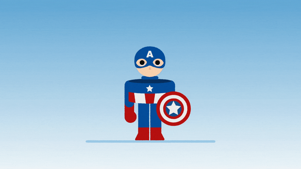 Cap to Spidey 2d after effects captain america character character animation cute design evolve illustration marvel mcu morph rubberhose spider man transform