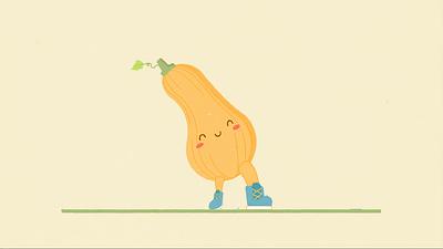 Butternut bb after effects butternut butternut squash character character animation colorful cute squash walk walk cycle