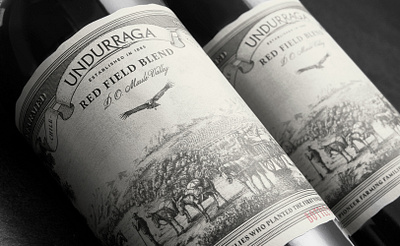 Undurraga: Red Field Blend branding design graphic design illustration label design red wine wine wine label design