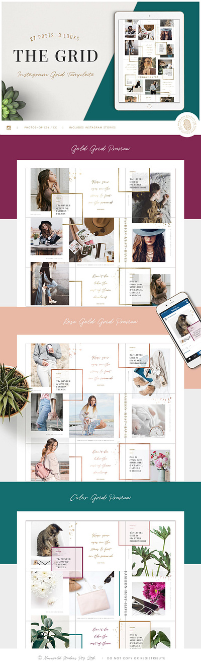 THE GRID Instagram Posts Layout cc