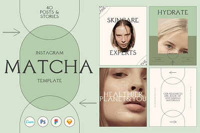 Matcha Skincare Instagram Template instagram portfolio