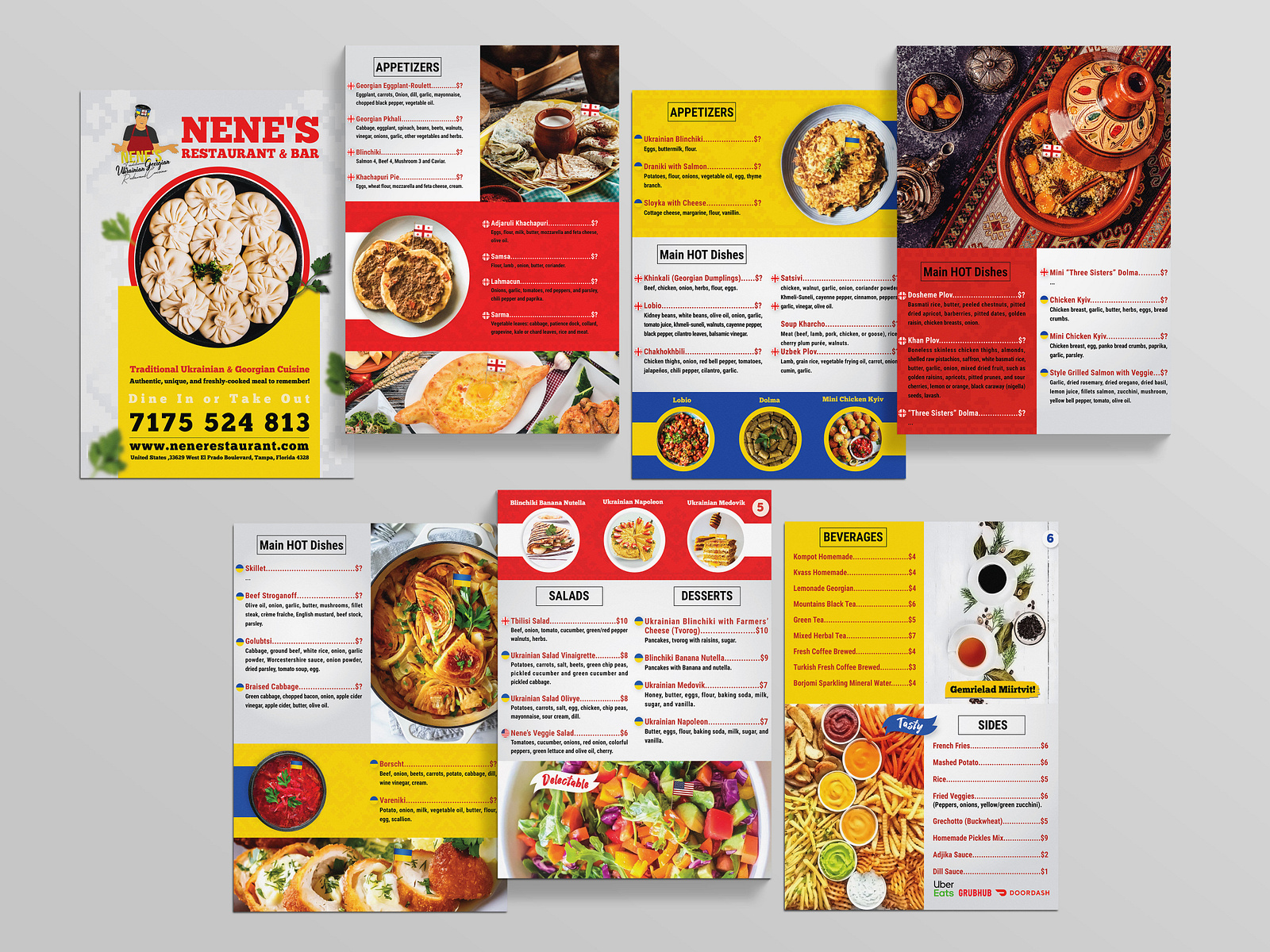 Nene's Restaurant & Bar Food Menu by Elahe Abed on Dribbble