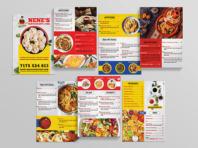 Nene's Restaurant & Bar Food Menu brochuredesign fastfood flyerdesign foodmenu marketbrochure menu menudesign restaurantmenu storebrochure