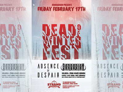 Dead of Winterfest Poster apocalypse bands blizzard concert metalcore music new england providence rhode island zombie