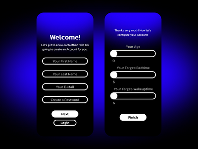 Project #2: Minimalistic Sleep App app mobile sleep ui ux