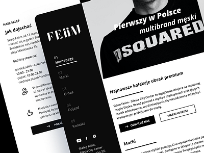 Feiim — clothing store application landing onepage typography ui ux web