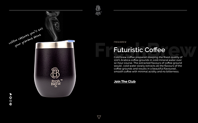 Fresh Brew concept landing page branding coffee design desktop ui