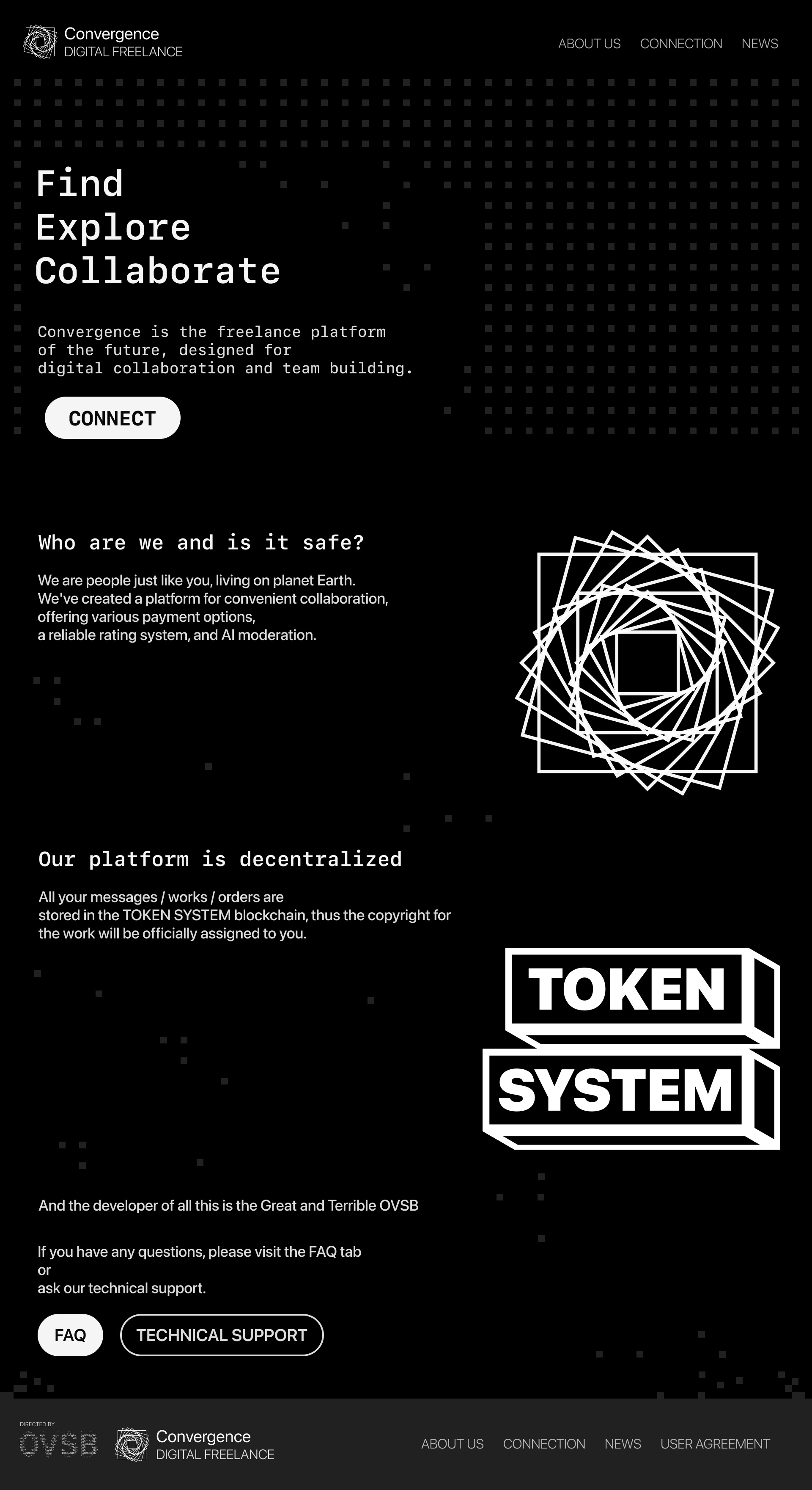 Convergence Landing Page black and white figma graphic design landing landing page landing page design ui ui design web design