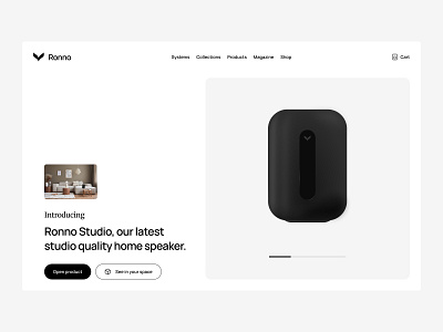 Home speaker branding buttons design home image landing layout logo navigation online page product shop slide slider sound speaker system ui