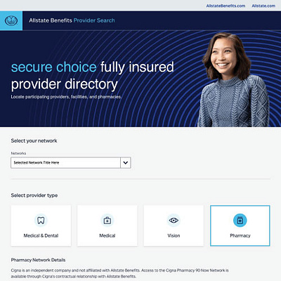 Allstate Benefits - Provider Search Web App design ui ux web design