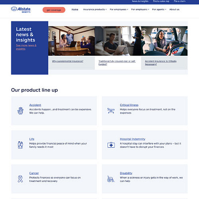 Allstate Benefits - Website design ui ux web design