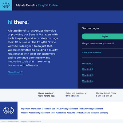 Allstate Benefits - Easy Bill Online Progressive Web App app design illustration ui ux web design