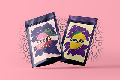 Candy branding candy graphic design joy logo packaging design pink sweats