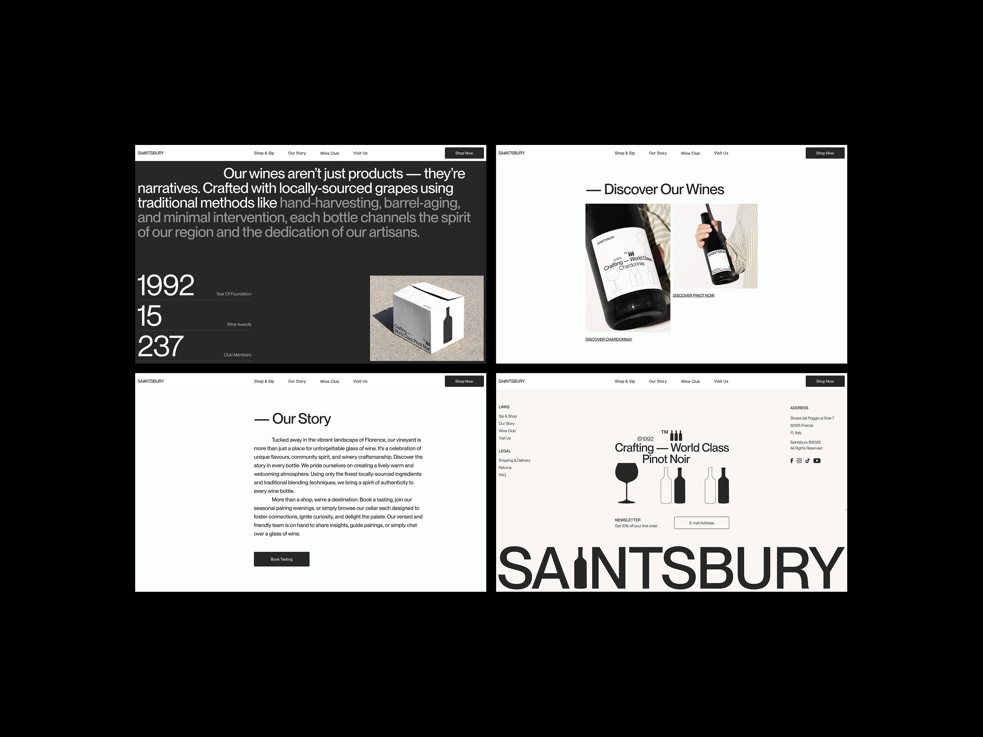 Saintsbury — Animated Web & AI-Generated Images ai images animation art direction branding flora ai illustration jitter layout luxury design minimalist design modern motion graphics typography ui visual design visual identity web design white space wine winery