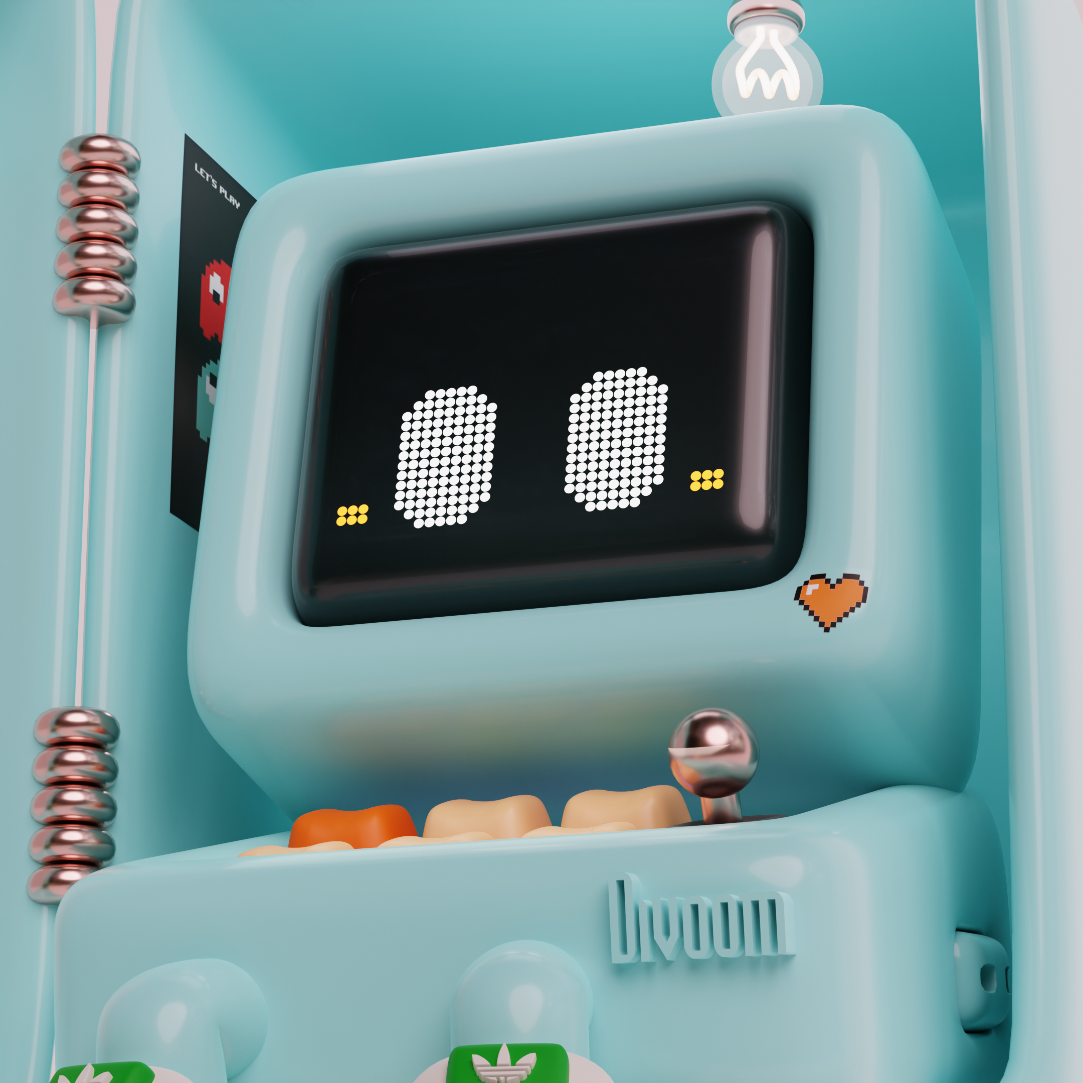 Low-poly 3D Render: Divoom x Liviequinns Collab 3d branding design illustration logo