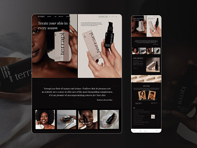 Home page for a cosmetic brand beauty brands cosmetic design e commerce home page landing page ui ux webdesign