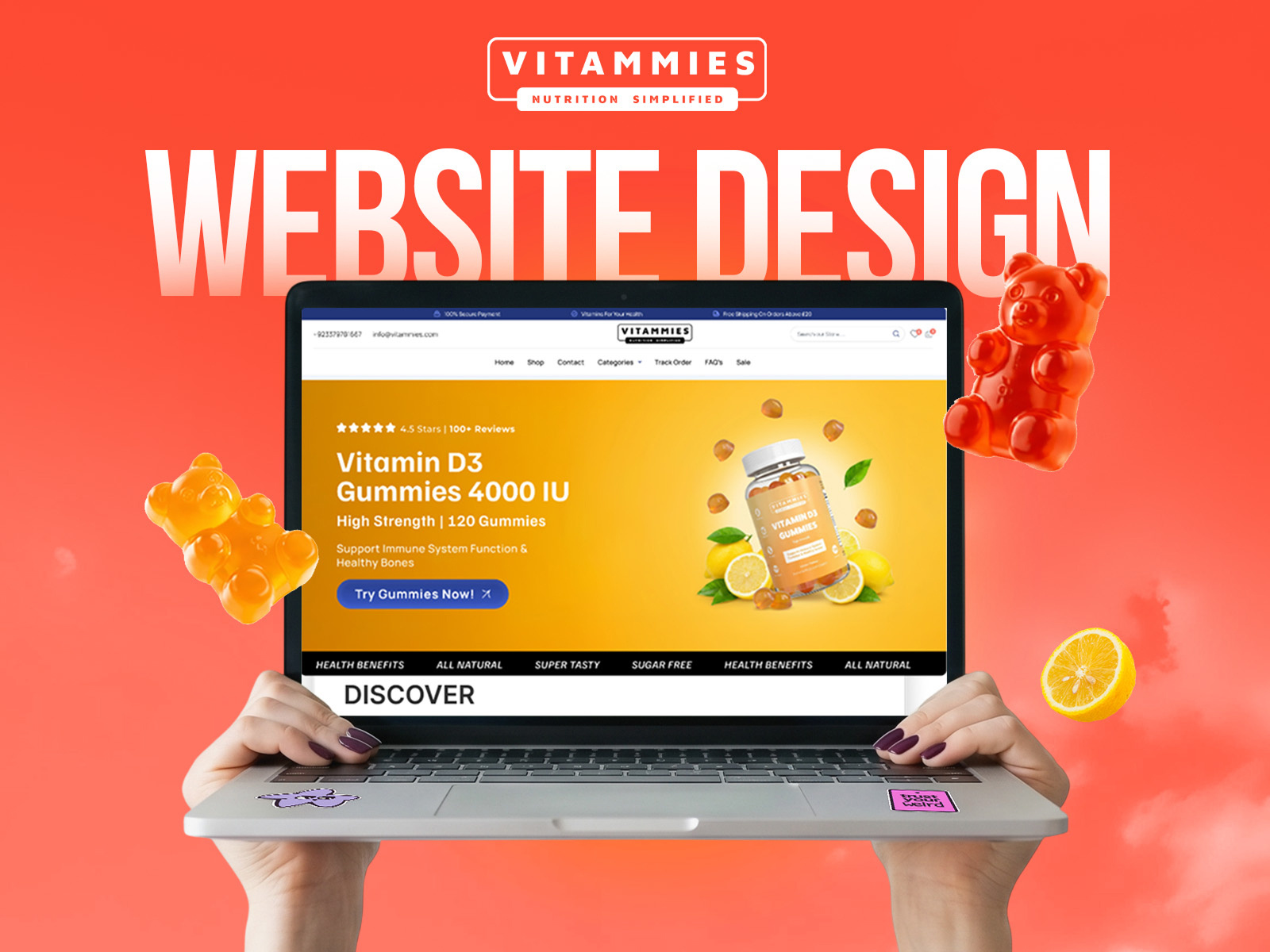Vitammies: Gummy Vitamin Website UX/UI & E-Commerce Design brand identity branding design e commerce ui ecommerce ecommerce website design figma graphic design landing page online store supplement brand ui ui design ux design visual design visual identity web design website website design website layout