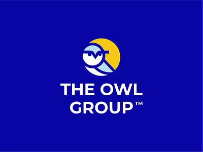 The Owl Group animal bird branding design flat graphic design icon illustration logo logodesign minimalist modern owl pet simple sun symbol vector