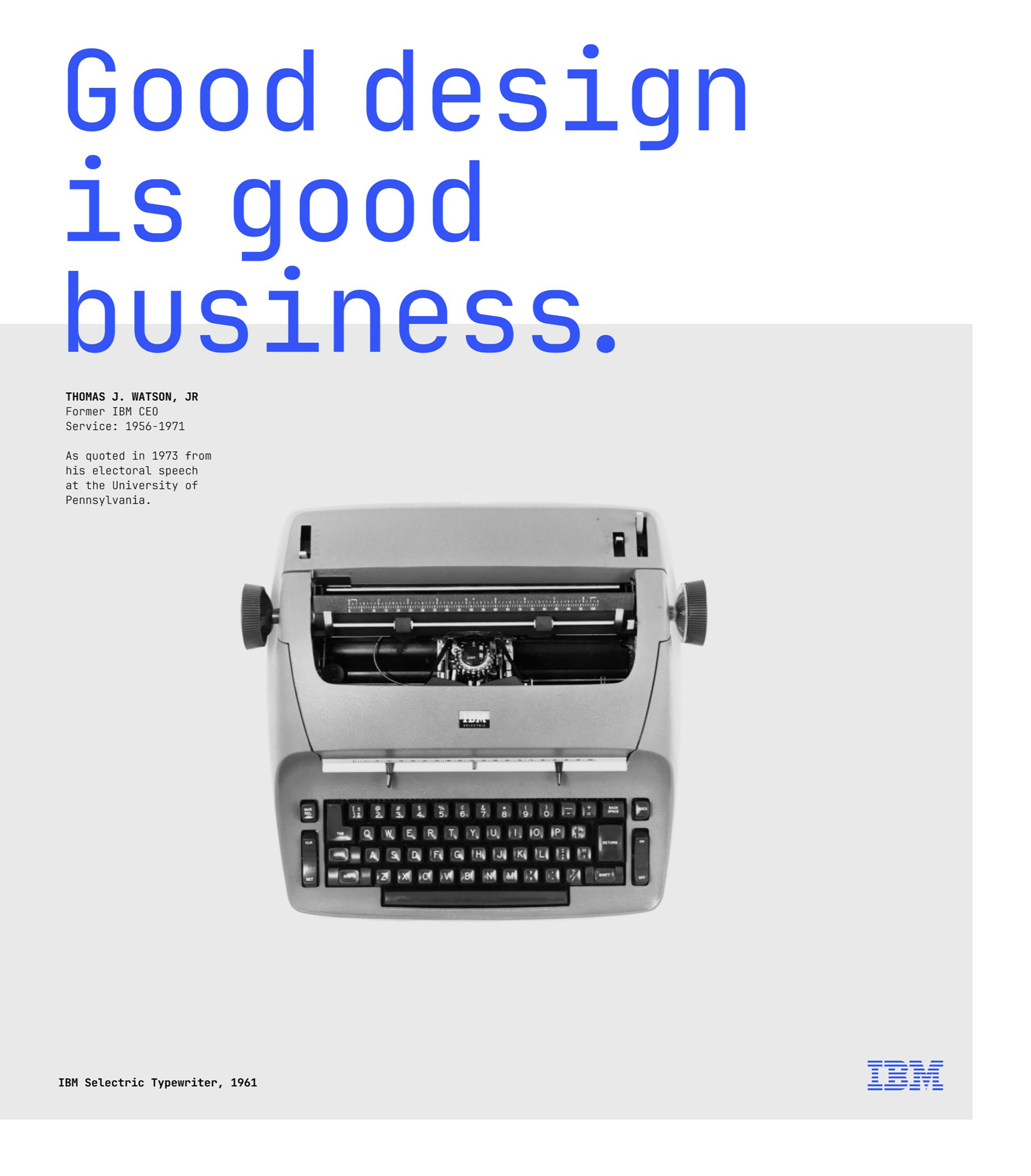 IBM — "Good design is good business." (Poster) branding graphic design ibm poster product typography