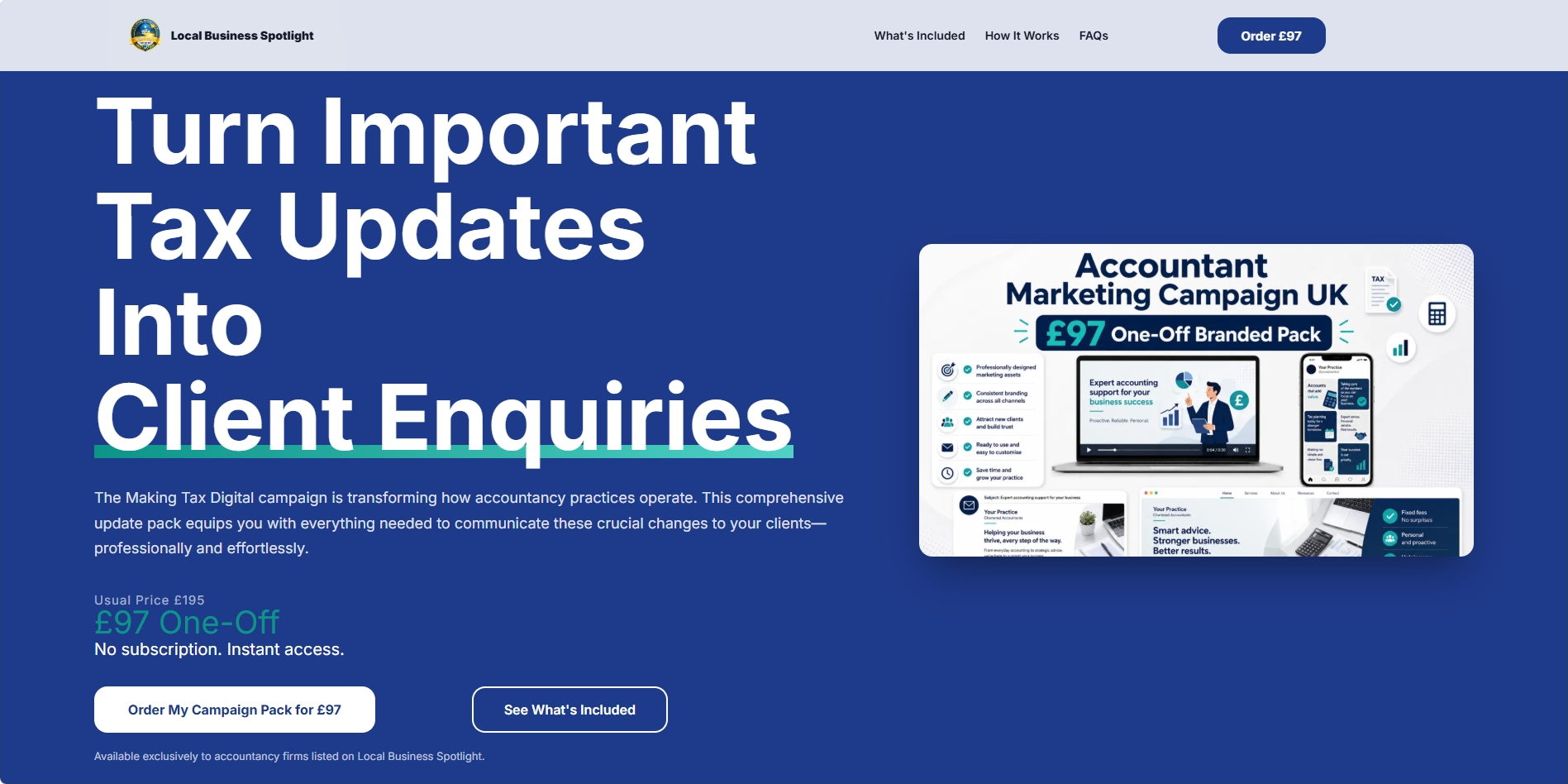 Accountant Promo Page accountant accountant promo page landing page
