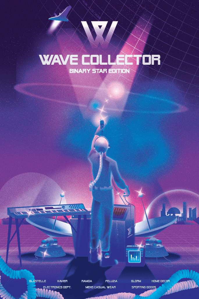Binary Star Edition — Wave Collector album album art album cover digital illustration illustration music packaging poster design retro retrofuturistic