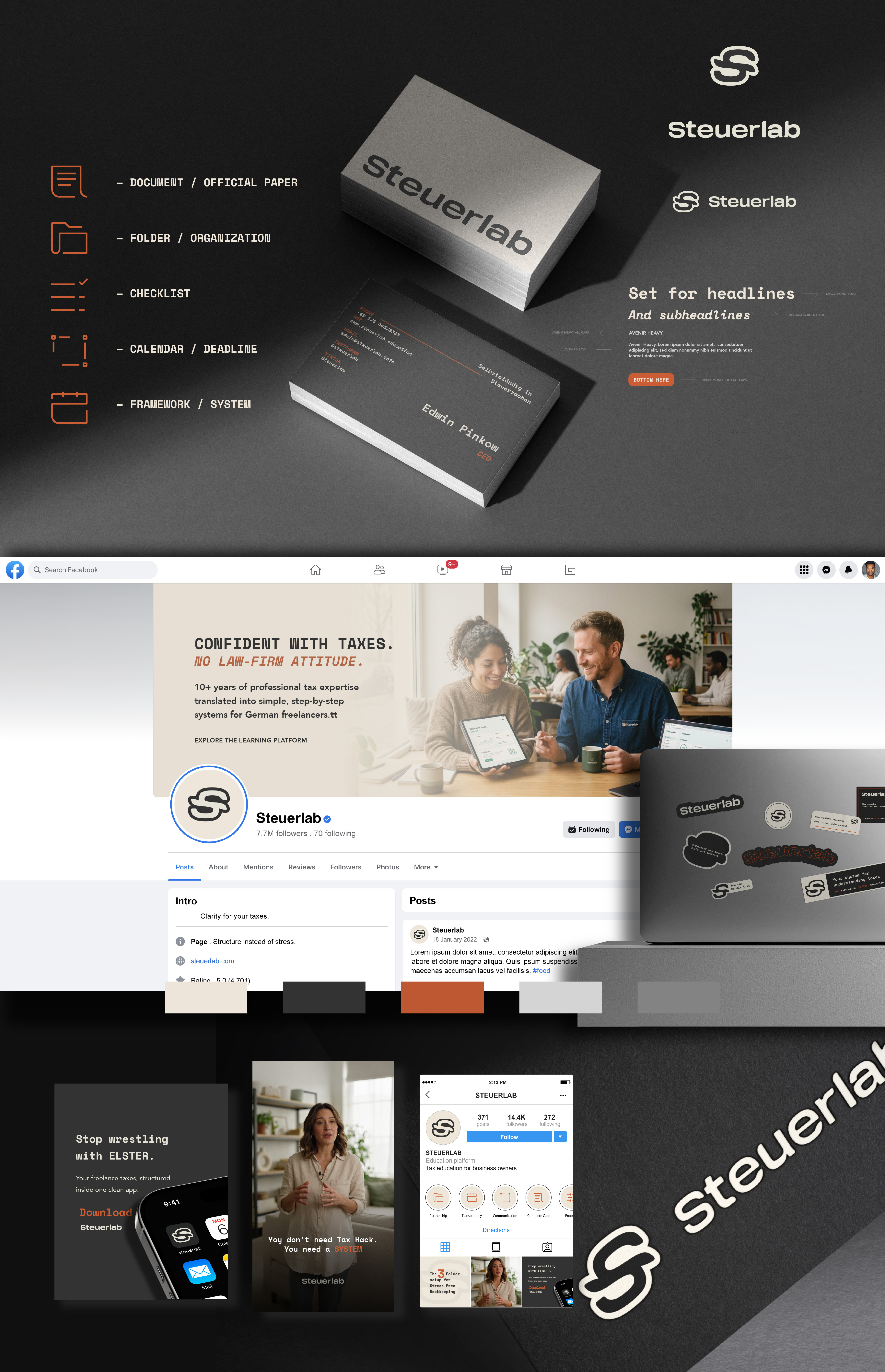 STEUERLAB app bank brand style business clarity consultant finance icons business logo design personality smart system tax