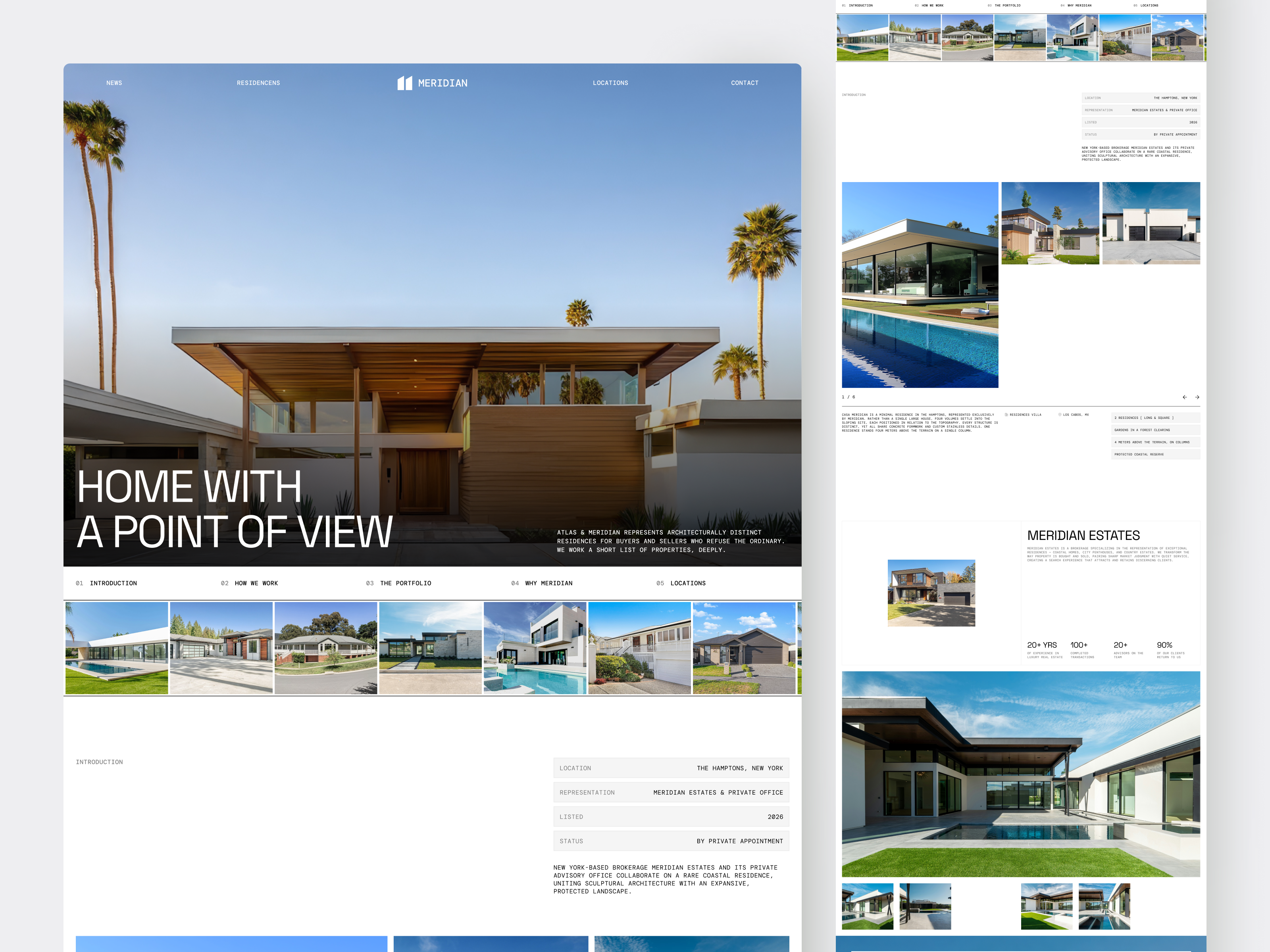 Meridian – Luxury Architecture Studio architecture b2b website cleantech corporate website environmental design house design industrial design landing page modern web residential architecture responsive design sustainability ui ux web design website