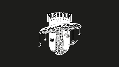 Mushroom Universe | Label design for a craft beer beerlabel brand identity branding brewery craftbeer design font graphic design icon illustration ipa label design lineart logo mushroom packaging space typography universe vector