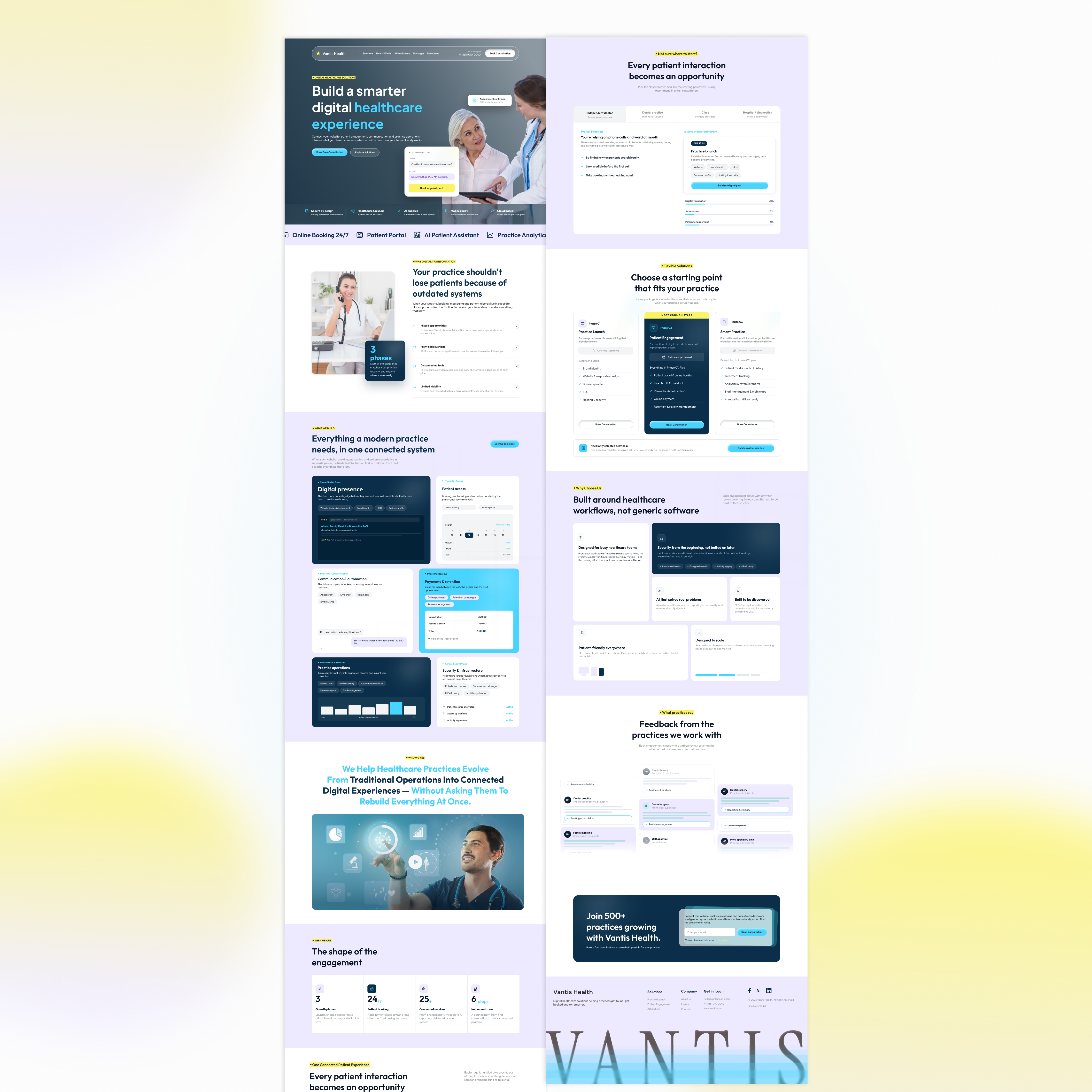 Vantis Health — Healthcare Landing Page figma figma design healthcare landing page ui ui design