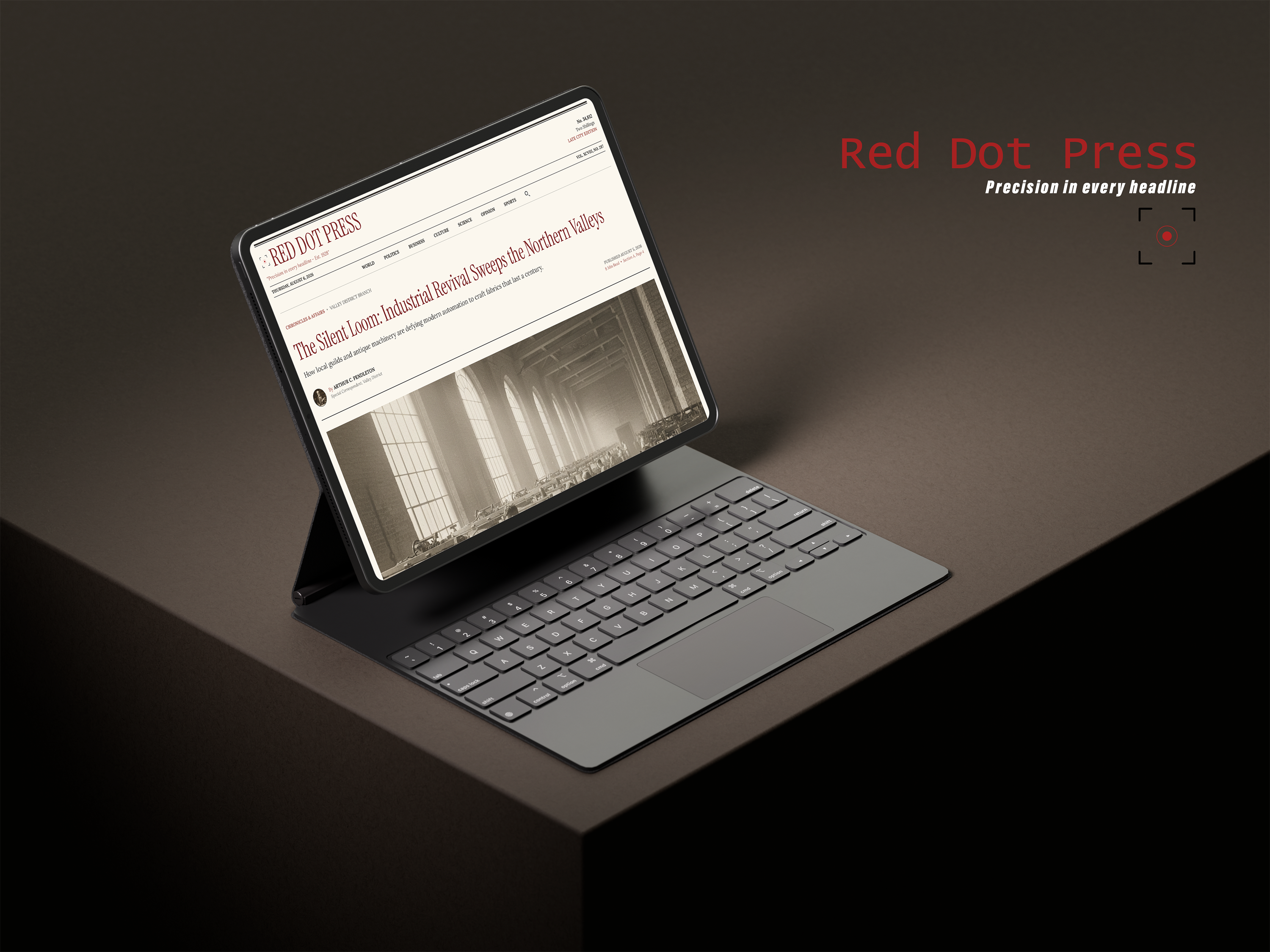 [FS] Red Dot Press app article branding classic design designer digital figma news newspaper old fashioned old school paper like read retro ui ux vintage