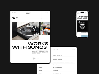 VICTROLA — Online Store of Turntables branding clean design grid home minimal mobile music online store product section store typography ui ui design ux ux design web website white