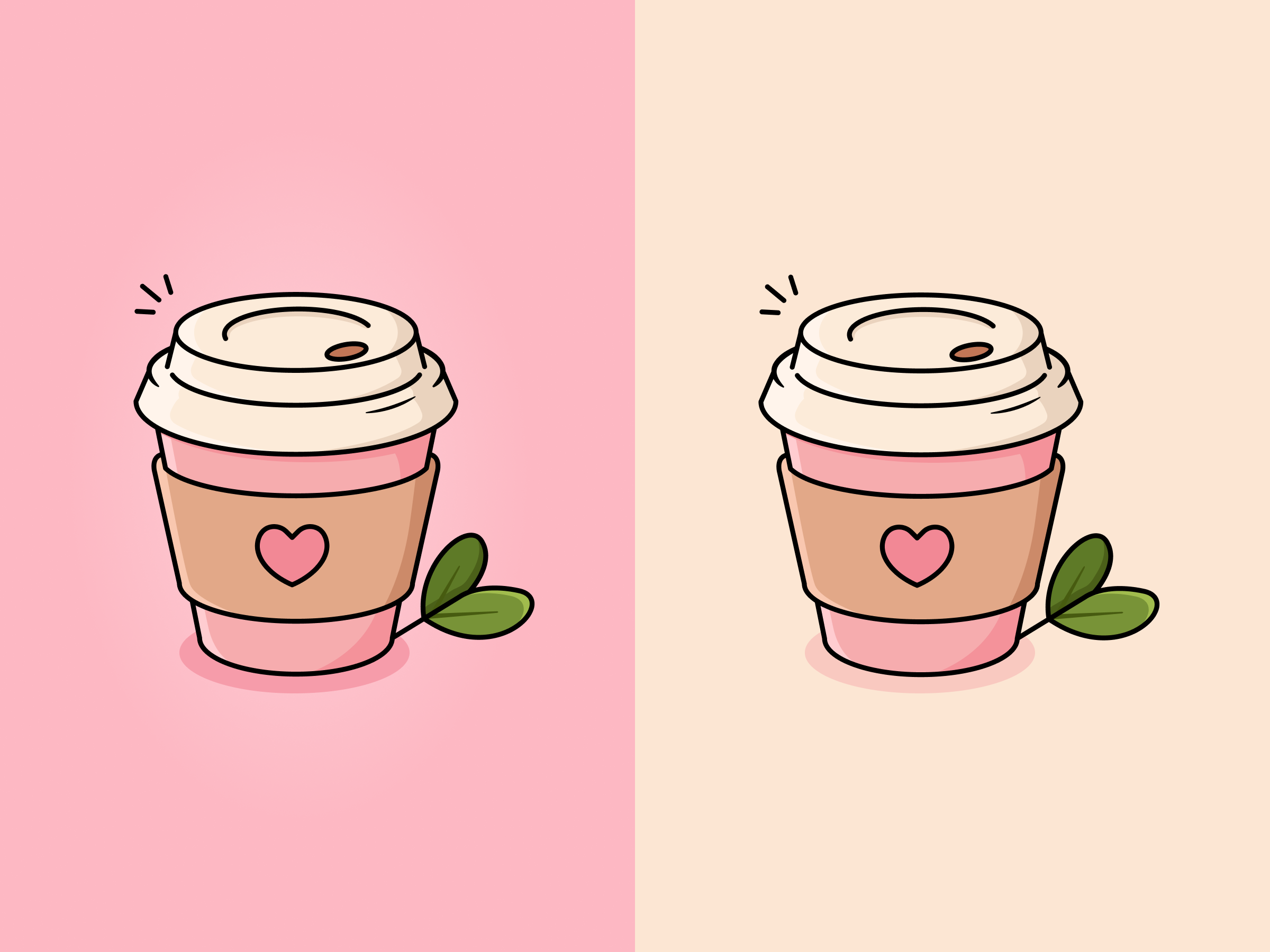Cute Pink Coffee Cup Illustration coffee colorful cute cute illustration design food illustration graphic design illustration pink