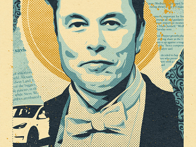 (OBEY) Musk, the Savior? design illustration poster type